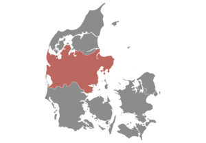 Geografisk kort som viser Region Midtjylland